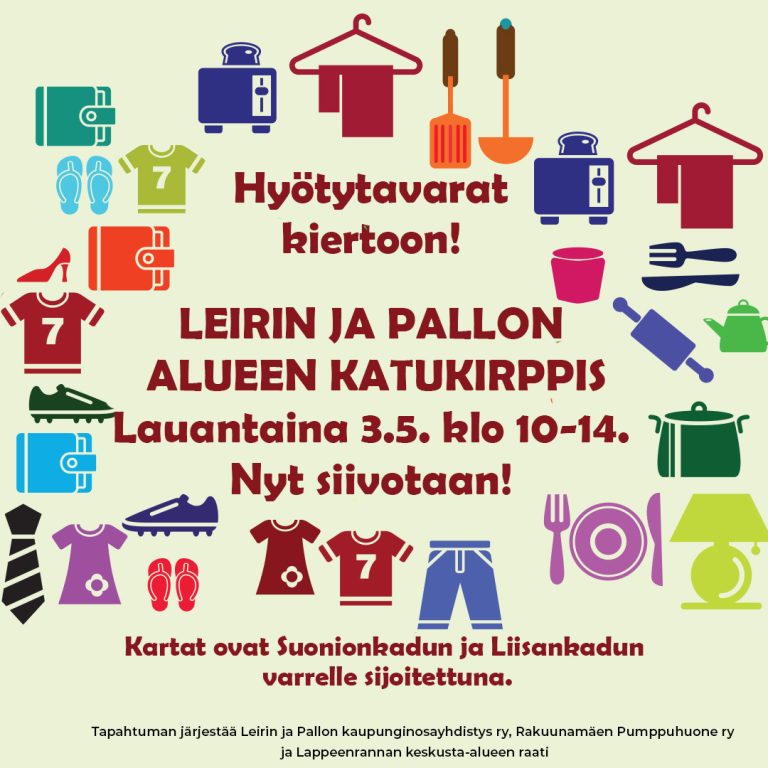 Tule tekemään löytöjä. Seuraa opastetta Suonionkadulta