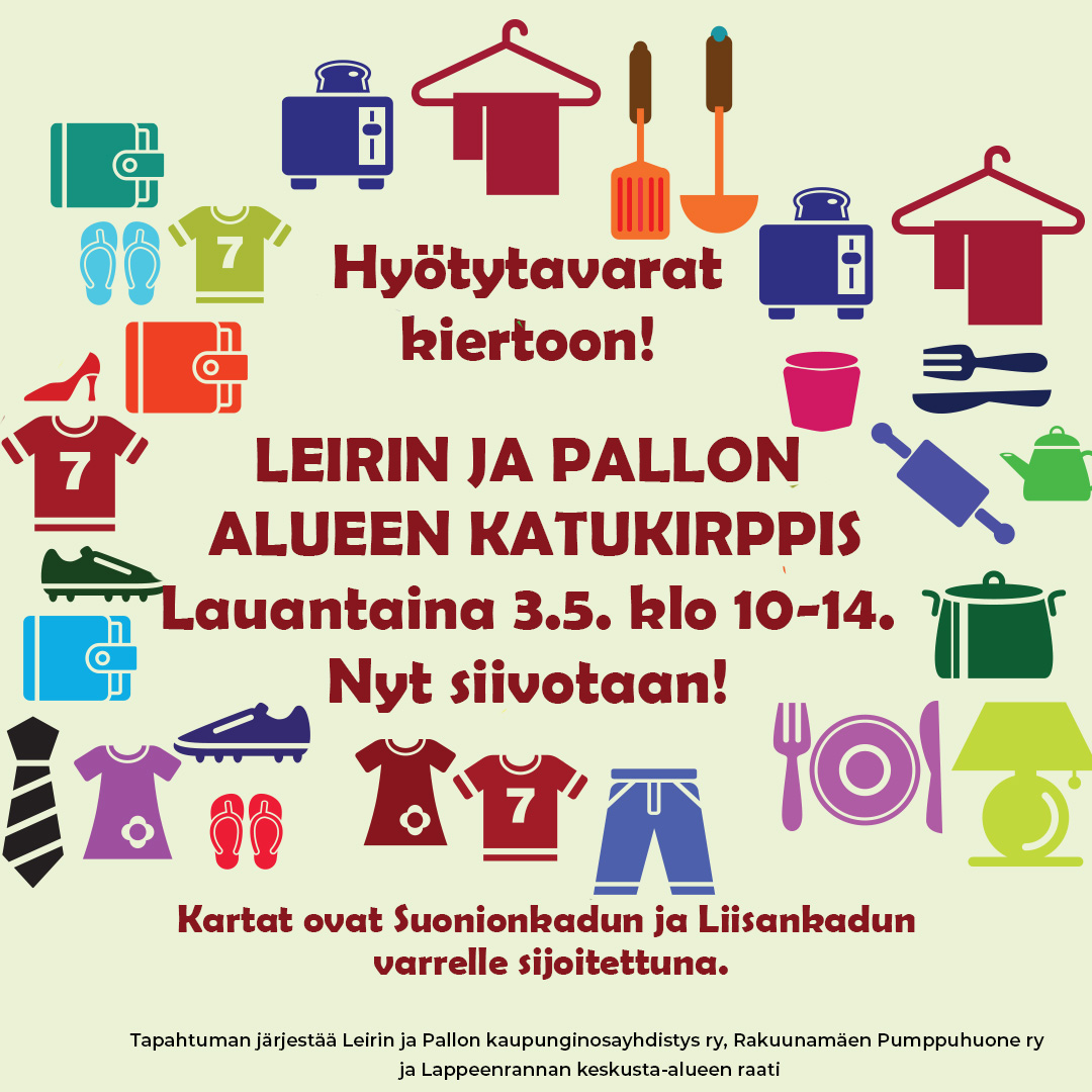 Tule tekemään löytöjä. Seuraa opastetta Suonionkadulta