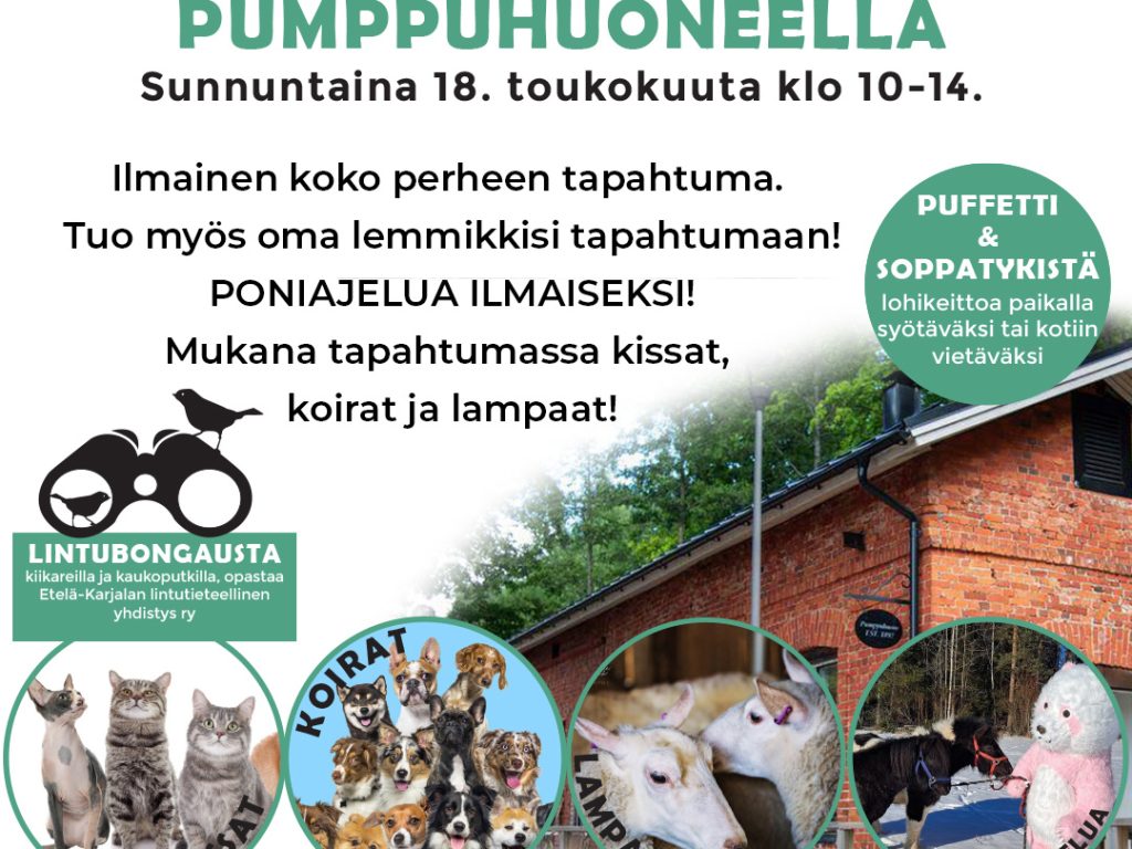 Koko perheen Lemmikkieläin-päivä su 18.5. klo 10-14